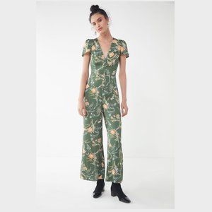 Urban Outiftters Green Floral Jumpsuit Romper
